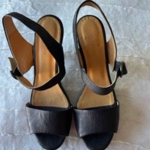 Coclico Black leather heels platform 41